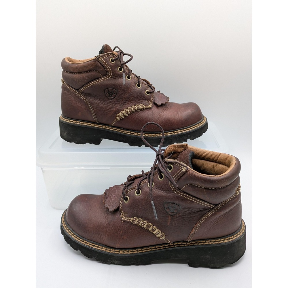 Ariat Work Boots Womens Size 7 Brown Leather Ankle Western Lace Up 10001254